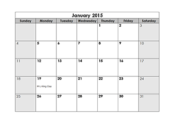calendar template 2015