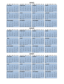 2016 yearly calendar with previous and next year