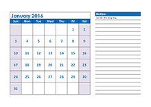 2016 yearly calendar with us holidays