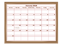 2016 monthly calendar design