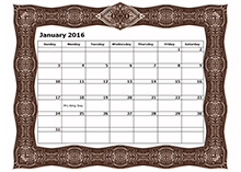 2016 monthly calendar 9