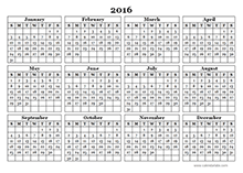 2016 yearly calendar landscape 09