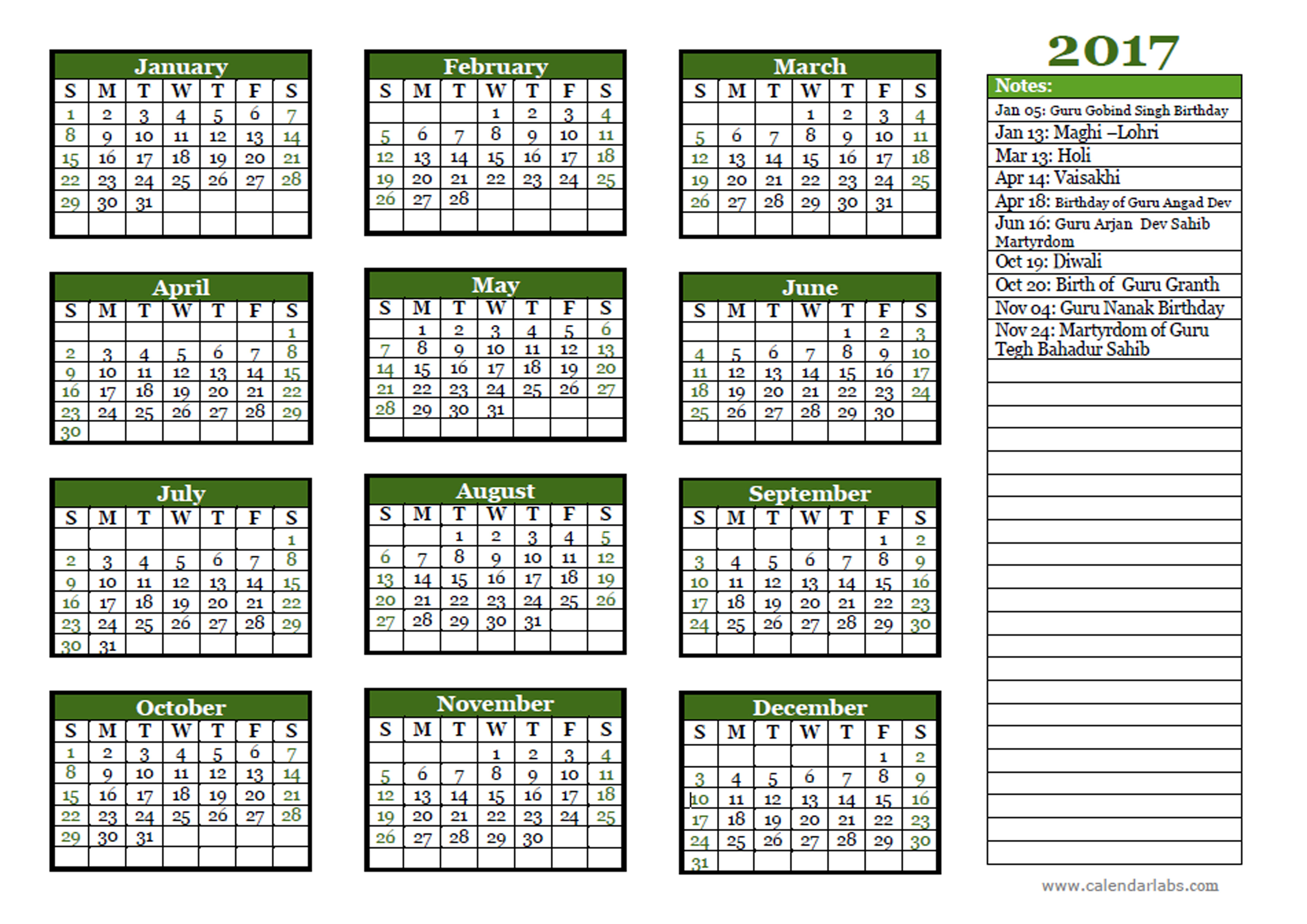 2017 Sikh Festivals Calendar Template Free Printable Templates 2017 Sikh Festivals Calendar Template Free Printable Templates