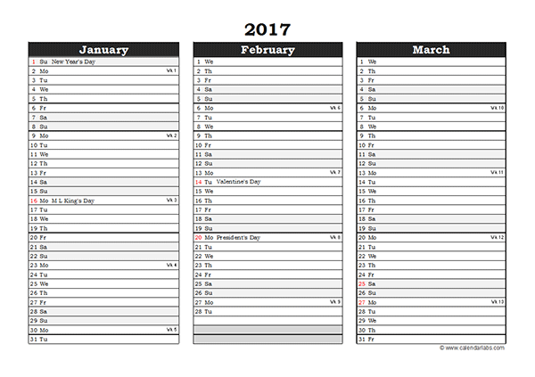 2017-calendar-templates