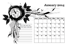 2014 monthly calendar template