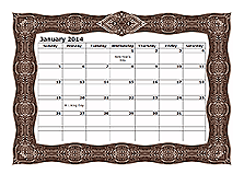 2014 monthly calendar template