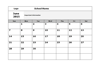 2020-2021 Monthly School Calendar