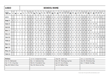 Yearly School Calendar starts from sunday 09