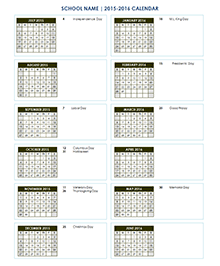 Yearly School Calendar 04