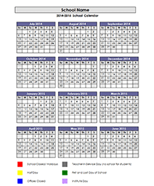 2017 2018 Academic Calendar Template