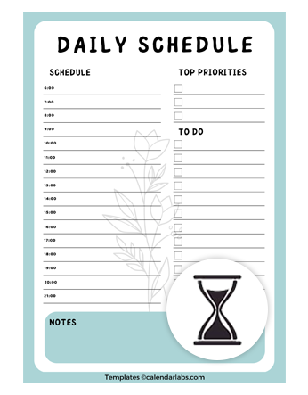 Daily schedule templates