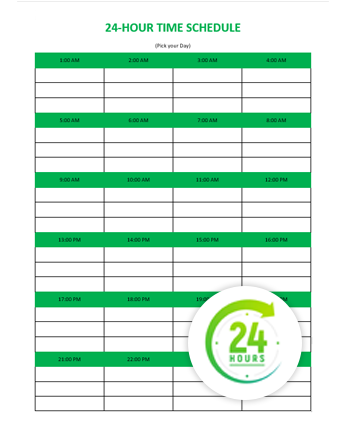 Hourly Schedule Templates