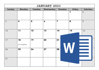 2023 Microsoft Word Calendar