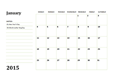 calendars 2015 monthly