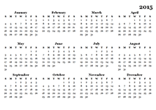 Fillable Calendar Template 2015
