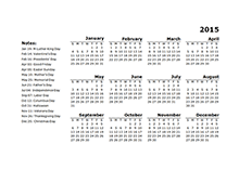 year calendar 2015 printable