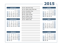 2015 calendar template