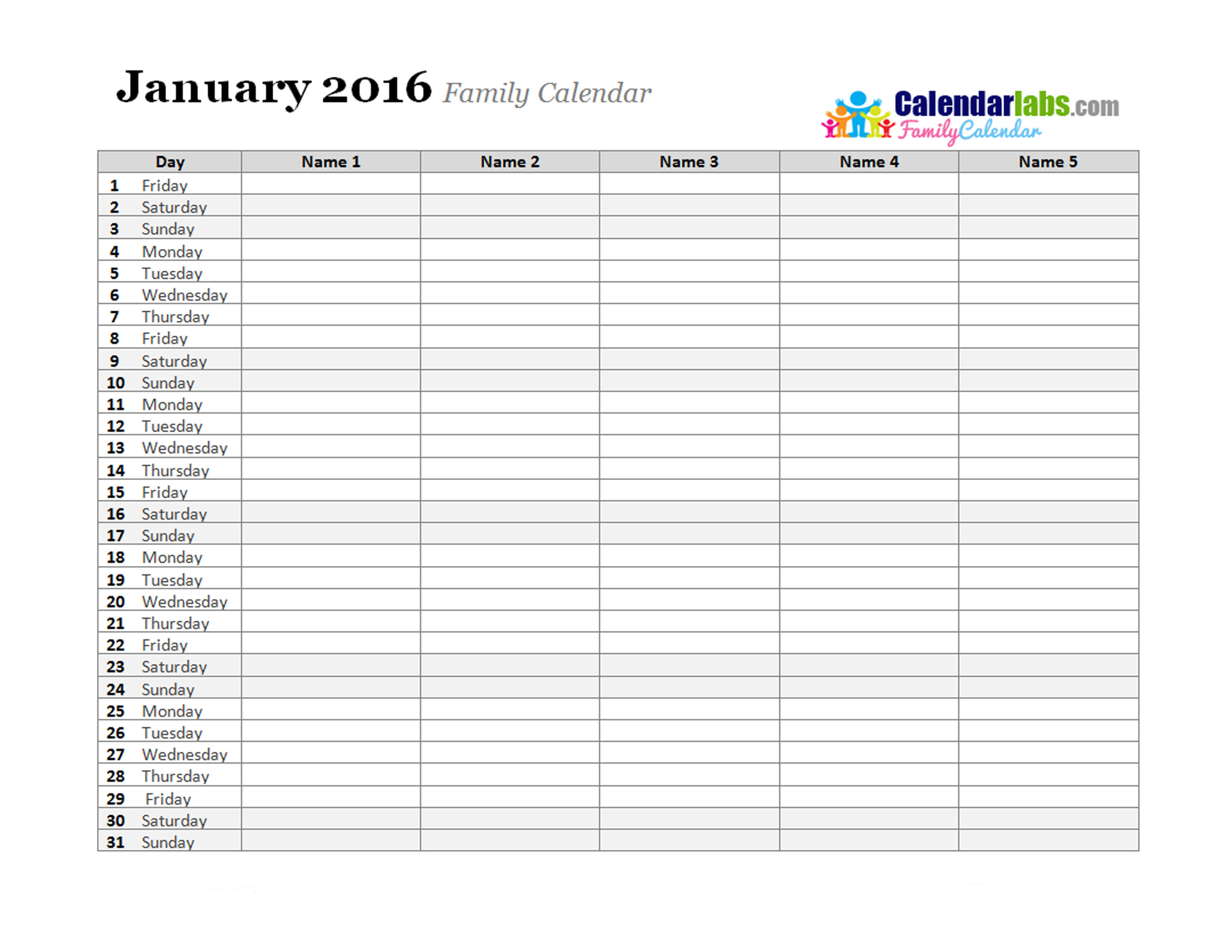 2016 Monthly Planner Template - Free Printable Templates