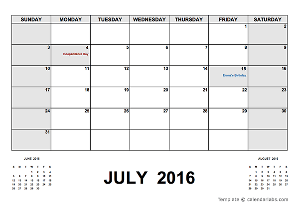 2016 Calendar With Holidays PDF