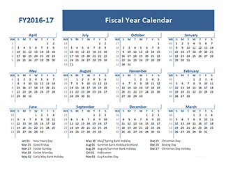 financial calendar template