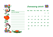 2016 blank calendar design