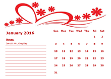 2016 Monthly Calendar Template 06