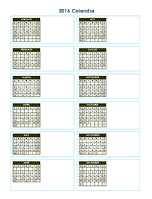 2016 blank calendar templates download free printable 2016 blank
