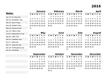 2016 calendar templates download 2016 monthly yearly
