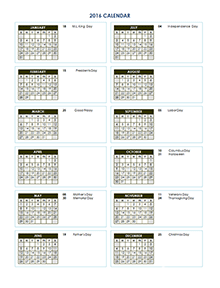 yearly calendar of events