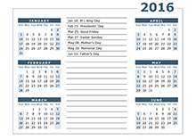 12 month calendar one page
