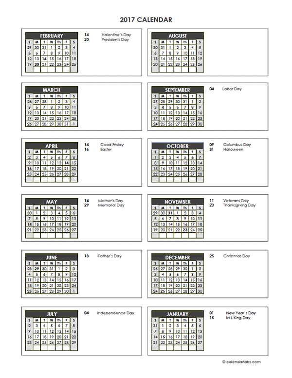 2017 Accounting Close Calendar 4 4 5 Free Printable Templates