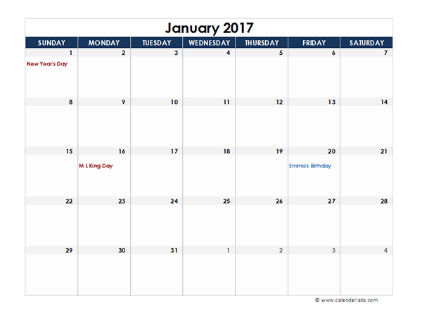 17 Excel Calendar Planner Free Printable Templates