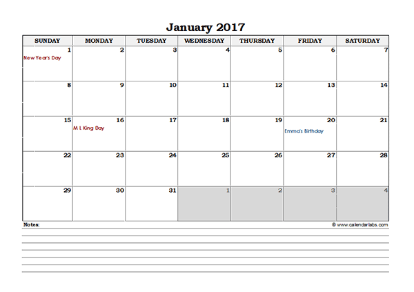 17 Excel Calendar Planner Free Printable Templates