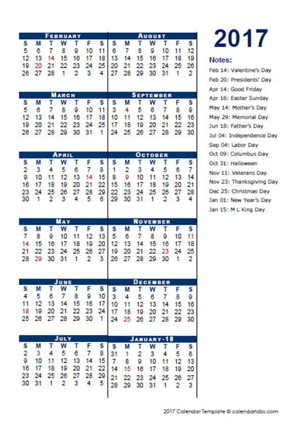Fiscal Calendar 2017 18 Templates Free Printable Templates