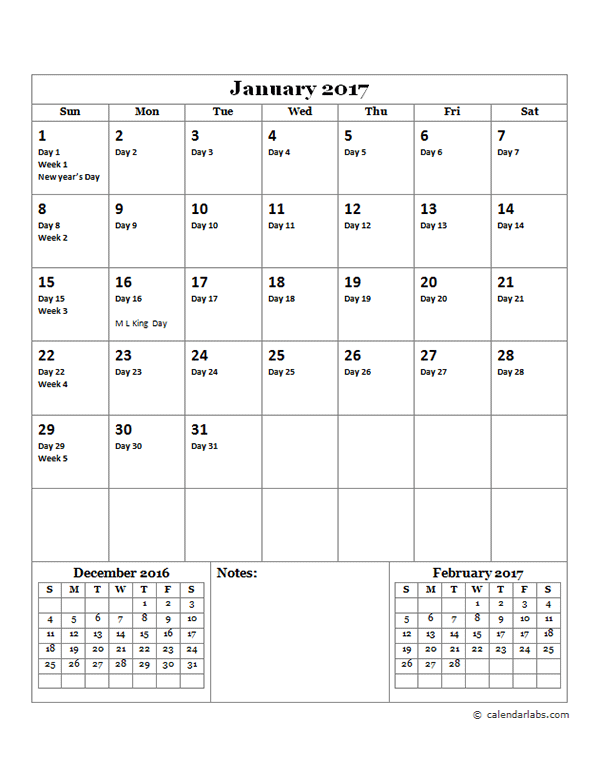 2017 Julian Day Calendar Free Printable Templates
