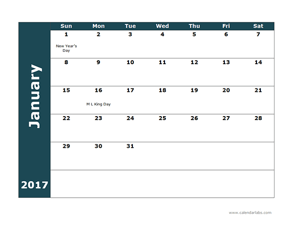 17 Monthly Blank Calendar Template Free Printable Templates