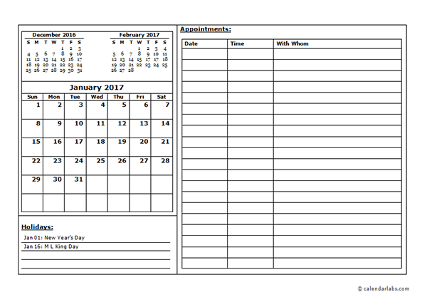 Weekly Appointment Planner Template from www.calendarlabs.com