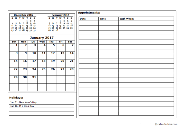 Weekly Appointment Calendar Template from www.calendarlabs.com