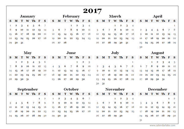 2017 Calendar Templates And Images