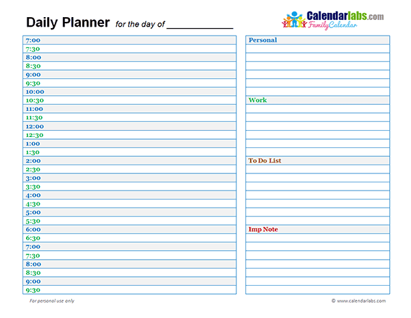 2017 Family Day Planner