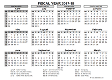 2017-2018 Fiscal Calendar UK Template