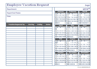 2017 Business Employee Vacation Request