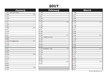 printable three month calendar