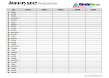 2017 Monthly Planner Template