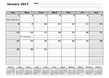 free 2017 monthly calendar templates download blank printable