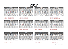 2017 Accounting Calendar 5-4-4