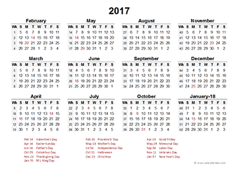2017 Accounting Period Calendar 4-4-5