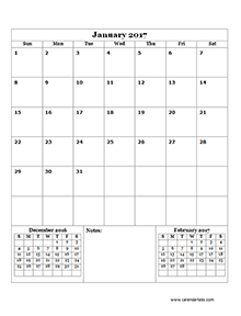 3 month calendar template