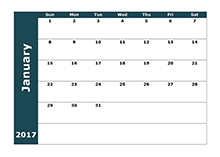 2017 Blank Calendar Template