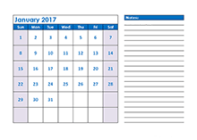 2017 Blank Printable Calendar